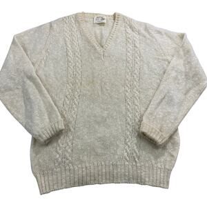 VTG Shetland Knit Sweater, Wool Cotton Blend, Mens Size M, Made in Scotland